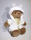 Fao Schwarz Teddy Bear White Robe Gold Giraffe Pajamas Plush Stuffed Toy 12 euc