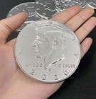 2pc 3  Plastic Jumbo Half Dollar Magic Tricks Magician Close Up Street Tricks