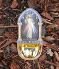 Divine Mercy Lasered Wood Holy Water Font