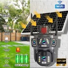 Solar Battery Powered Wireless Wifi Outdoor Pan tilt Home Security Camera System