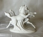 Vintage Omc Japan Otagiri White Porcelain Running Horses Figurine