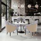 Set Of 2 Italian Linen Fabric Dining Chairs Soft Upholstered Seat Kitchen Chairs