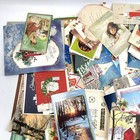 Old Vintage Used Christmas Post Cards Holiday Season Huge Lot Greeting Postcards