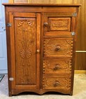 1930s Wpa Hand Carved New Mexican Ropero Wardrobe Thick Pine