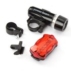 Waterproof 5 Led Lamp Bike Bicycle Front Head Light rear Safety Flashlight 1 Set