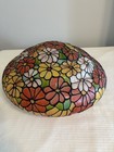 Vintage Faux Stained Glass Lamp Shade Floral Tiffany Style