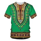 Mens Short Sleeve Shortline African Dashiki Dress Shirt Ethnic Totem Print Tops
