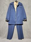 Jaymar Polyester Leisure Suit Vintage 60s 70s All Matching Blue Tan Butterflies