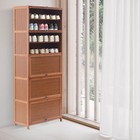 10 Tiers Bamboo Shoe Rack Cabinet  Wood Shelf Stand Storage Book Shelf Organizer