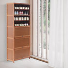 10tiers Bamboo Shoe Rack Cabinet Wooden Shoes Shelf Organizer Stand Storage Door