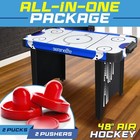 Serenelife 48  Air Hockey Table With Pucks And Pushers Accessories