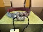 New Authentic Gucci Gg Logo Leather Belt Size L Youth Waist 24 - 27