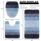 Arotive Microfiber Bathroom Rugs 3 Piece Toilet Lid Cover Shaggy Soft Absorbent