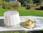 Vintage Art Deco Ceiling Light Fixture White Glass Semi Flush Mount Pull Chain