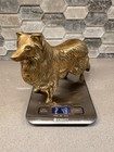 Vintage Solid Brass Collie Figurine 8   x 6    Heavy Dog Sheltie Shetland Sheepdog