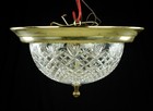 The Plaza Hotel Clear Cut Glass Brass Rim Flush Mount Ceiling Light
