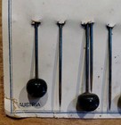 Antique Victorian Bonnet Pins Card With 7 Tempered Steel Hat Pins 