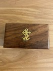 Nautical Wooden Trinket Box With Brass Anchor Inlay
