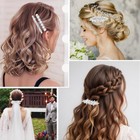 4pcs Sparkly Rhinestone Hair Clips For Women  Silver Flower Crystal Hair Clip   