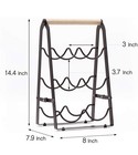 Wine Rack  6 Bottle Wooden Countertop Free Standing Shelf 3 Tier Bottle Holde   