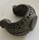 Vintage Benin Kingdom Openwork Bronze Manilla Bracelet   Currency Cuff 4 5 