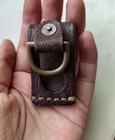 Genuine American Double Rl Logo 100  Cowhide Leather Key Ring Holder Belt Clip