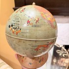 Vintage Walt Disney Rand Mcnally World Globe Tin Litho Mickey Disneyland 1950s