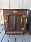 Vintage White Clad Oak Wood Ice Box Nightstand Cabinet Chest End Table - Pair