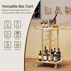 Bar Cart  3-tier Serving Cart With Wine Glass Rack  Drink Cart With Wheels  R   