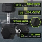 Premium Rubber Encased Hex Dumbbells Sold In Pairs 5 Lb-100 Lb Weights 