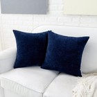 Navy Blue Throw Pillow Covers 16x16 Inch For Couch Living Room Bed  Chenille    
