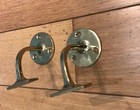 2x Vintage Brass Hand Rail Brackets Stair Old Handrail Ref31  cd21 