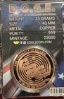 Doge 1 Oz  33g    999 Copper Colorized D o g e  Coin