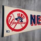 Vintage 1970s New York Yankees Pennant Mlb Baseball Full Size 30  X 12  Flag
