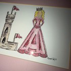 Personalized    ella    Framed Wall Art  Girl   s Room Decor Castle Princess Flowers