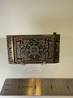 Vintage Art Deco Gold Tone   Multi Color Design Powder Compact W mirror - 325