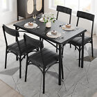 5 Piece Dining Table Set Kitchen Table Chairs Metal And Wood Upholstered Chair