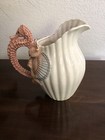 Fitz And Floyd Pitcher 1991 Vintage Ff Seashells Ocean Motif 2 1 4 Quart