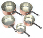 Vintage French Copper Pan Set Of 5 Made In France Great Tin Lining 9 9lbs
