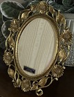 Vtg Matson Ormolu Picture Frame Flower Floral Gold Brass Hollywood Regency