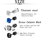 4 Pairs Titanium Screw Back Surgical Stainless Steel Stud Earrings For Women Men
