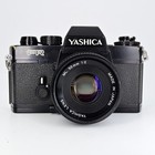 Vintage Yashica Fr 35mm Film Slr   Yashica Ml 50mm F 2 8 Prime C y Mount Black
