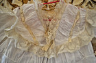 Antique 1800 s Child White Lawn Dress Cotton Lace Pintucks For Large French Bebe