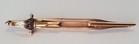 Vintage Mcm Swank Gold And Silver Tone Sword Tie Bar Clip 3 5    Purple Silk Tie