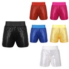 Girls Boys Sparkle Sequins Dance Shorts Hip Hop Jazz Dance Performance Costume