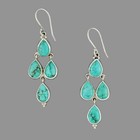 Genuine 925 Sterling Silver Handmade Pear Shaped Turquoise Dangle Women Earrings