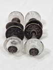Antique Style Bubble Glass Door Knobs 2 Ornate Cast Iron Rosette Victorian Lot
