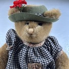 Vintage 1985 Gund Beary Tales Lady Ms Teddy Bear 14  Soft Plush With Dress   Hat