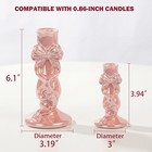 Taper Candle Holders  Ceramic Candlesticks Holder  Bow Pink