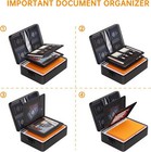 Fireproof Waterproof Lock Box  8-layer File Organizer  Travel Safe